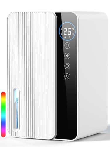 Deshumidificador Eléctrico 1800ml, Deshumidificador Bajo Consumo para Dormitorio y Baño, 22,5W, Silencioso con Temporizador y Apagado Automático, Dehumidifier contra Humedad y Condensación(680ml/día)