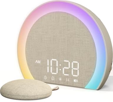 ANJANK Reloj Despertador con Fuerte Vibración, Luz Nocturna De 9 Colores, 8 Tonos De Llamada, Carga USB-C, Atenuación De 0-100%, Alarma Dual LED Digital para Niños/Parejas/Dormidores Profundos