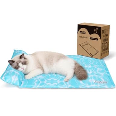 Nobleza Manta Cama Refrescante para Perros y Gatos, Alfombra Refrescante Perro Diseño con 6cm Almohada Cervical Añadida, Gel No Tóxico y Auto-Refrescante, Tela Oxford 300D Resistente, 62x40cm