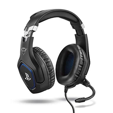 GXTrust 488 Forze Cascos PS4 y PS5 Auriculares de Gaming Licencia Oficial para PlayStation, Micrófono Plegable, Altavoces Activos de 50 mm, Cable Trenzado Nailon 1.2 m, Negro