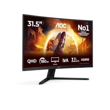 AOC CQ32G4VE Gaming Monitor 32 Pulgadas, 180Hz Panel Fast VA, 0.5HDR10, Adaptive Sync, FreeSync (2560x1440 HDMI 2X 2.0 DP 1x 1.4) Negro