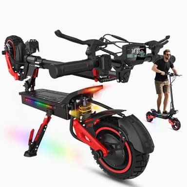 1600W Patinete Eléctrico Adultos Autonomía 45-55KM, 48V/18Ah Batería, Ruedas 10.5" Todoterreno Electric Scooter Doble Frenado Sistema Patinete Electrico Plegable Capacidad Carga 150kg 25km/h