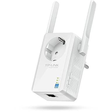 TP-Link TL-WA860RE - Repetidor de Red WiFi Extensor Amplificador de Cobertura (Puerto Ethernet, 10/100 mbps, con Enchufe, 300 Mbps, 2 Antenas), Color Blanco