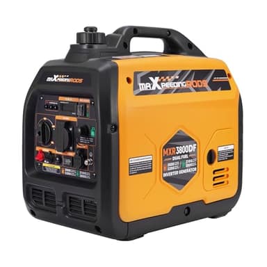 maXpeedingrods Generador Electrico GLP Gasolina 3500W Silencioso con Generador Inverter de Gas con USB y Tomas de 230V Digita para Camping Garaje Viaje