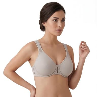 Selene, Sujetador Reductor para Mujer con Tirantes Anchos Confort y Aro, Sin Relleno, Colección Lorea, Color Tierra, Talla 100D