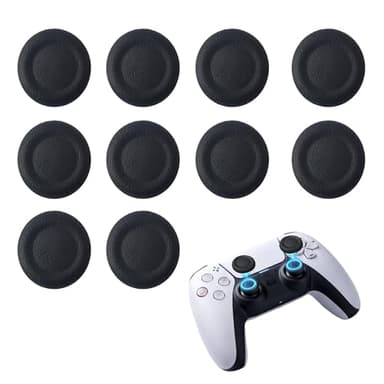 Tapas para Joystick [10 Piezas] – Thumb Grip Caps Antideslizantes de Silicona, Protector para Mandos de Juego, Accesorios Gaming Negro, Mejora el Agarre y la Precisión, Compatible con PS5 / PS4