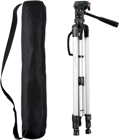 Amazon Basics Trípode para Cámara de 152cm/60in, Ligero, con Bolsa, Altura Ajustable, para Cámaras Réflex Digitales, Negro
