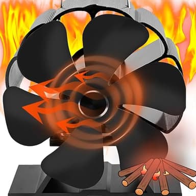 XUBX Ventilador de estufa de 6 aspas mini ventilador,Funcionamiento silencioso automático, Para Estufas, Estufas de Leña y Chimeneas, de estufa de leña para circulación