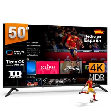 TD Systems - Smart TV 50 Pulgadas 4k Samsung TV Tizen OS 8.0. Triple Tuner (DVB-T2/C/S2). Televisores con Samsung Smart TV Gaming Hub. Televisión del 2026 - PRIME50C22TIZEN