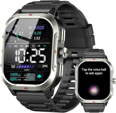 Reloj Inteligente Hombre con GPS, 2.06'' HD Smartwatch con Llamadas Bluetooth, IP68 Fitness Tracker con 110+ Modos Deportivos, Monitor de Sueño/Podómetro/Pulsómetro/SpO2 Smart Watch para Android iOS