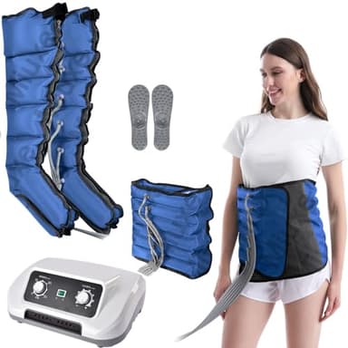 Presoterapia Piernas Y Abdomen | Botas De Presoterapia Pierna Y Abdomen | Maquina De Presoterapia Profesional Para Casa Completo 6 Cámaras Masajeador Pierna