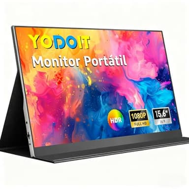 Yodoit Monitor Portátil Pantalla Portatil de 15,6 Pulgadas IPS 1080P FHD Display USB Type-C de Computadora, Juego HDR con HDMI/USB C para MacBook PC Xbox PS4/5 Nintendo Switch Teléfono