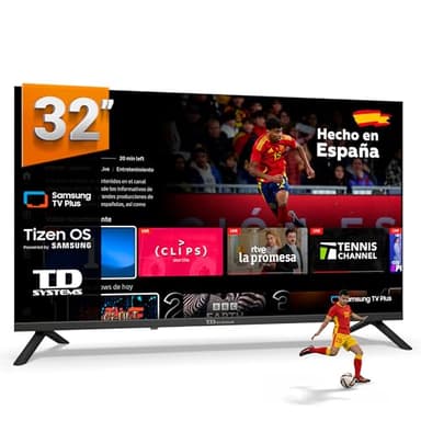 TD Systems - Smart TV 32 Pulgadas Samsung TV Tizen OS 8.0. Triple Tuner (DVB-T2/C/S2). Televisores con Samsung Smart TV Gaming Hub. Televisión del 2026 - PRIME32C22TIZEN