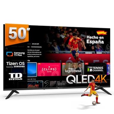 TD Systems - Smart TV 50 Pulgadas QLED 4k Samsung TV Tizen OS 8.0. Triple Tuner (DVB-T2/C/S2). Televisores con Samsung Smart TV Gaming Hub. Televisión del 2026 - PRIME50QC22TIZEN