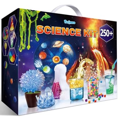 PATIFEED 250+ Experimentos Kit Científico para Niños, Kit de Ciencias Juego de Química Laboratorio Set, Volcán, Juguete CTIM Educativo Ideas de Regalo
