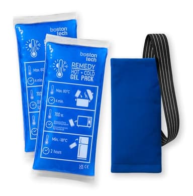 Boston Tech REMEDY Bolsa de Gel Frío y Calor con funda multiposición | Terapia frío-calor ideal para lesiones, recuperación muscular, fisioterapia y uso doméstico (Pack de 2)