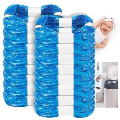 KALBIGRO 16 Piezas Recambios para Contenedor de Pañales, Compatibles con Tommee Tippee y Angelcare, Bolsas de Papelera para Bebé con Aroma a Limón, Casete para Twist & Click, Litter Locker II