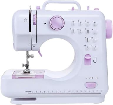Mini máquina de coser para principiantes, máquina de coser multifunción de doble hilo para el hogar, 12 puntadas, para niños, EU 220V
