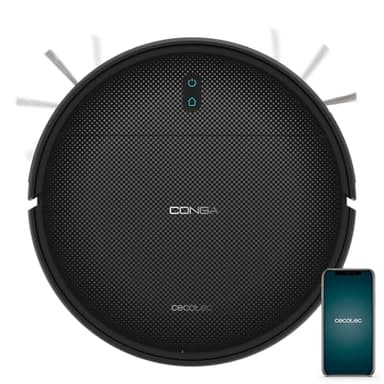 Cecotec Robot Aspirador Conga M10 Advance. Navegación Giroscópica Ordenada, Presión de Succión 3000Pa, Autonomía 150mins, Sensores Anticaídas y 2 Cepillos Laterales, App Control