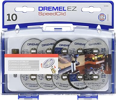 Dremel 690 EZ SpeedClic Juego de discos de corte - Kit de accesorios con 10 discos de corte para herramientas rotativas y mandril [Clase de eficiencia energética A