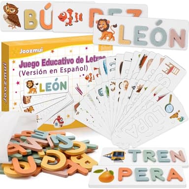 Joozmui Juguetes Niños 3 4 5 6 7 8 Años, Juegos Educativos Niños 3-8 Años Regalo Niña 3-8 Años Juegos para Niño Juguetes Niña Aprender a Leer Juguetes Montessori Scrabble Español