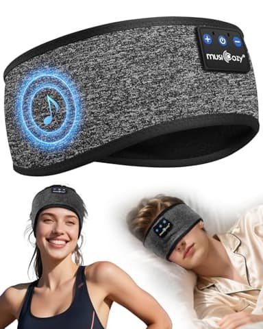 MUSICOZY Auriculares para Dormir, Diadema con Bluetooth 5.4 para Dormir y Hacer Deporte con Altavoces Finos, Regalo tecnológico para Hombres, Mujeres, Adolescentes, Yoga, relajación y Viajes