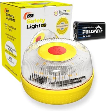 MIAC SAFETY LIGHT IoT Baliza V16 Homologada DGT con Geolocalización SIM y Datos Incluidos hasta 2038 - Luz Emergencia Coche Homologado DGT 3.0