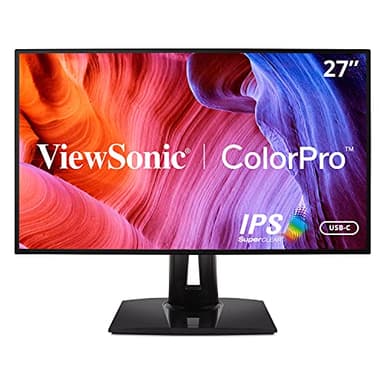 ViewSonic VP2768a Monitor Profesional 2K QHD de 27" 100% sRGB, validado por Pantone, USB Tipo C, HDMI, DP, Ethernet, para diseño gráfico, fotografía y edición de Video