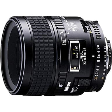 Nikon 60 mm f/2.8 D Micro - Objetivo para Nikon (Distancia Focal Fija 60mm, Apertura f/2.8-32, diámetro: 62mm) Negro