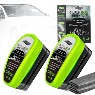 2 Piezas 150ml Automotive Glass Cleaning Board con 2 paños, limpiador de Parabrisas de Coche, Cepillo Limpieza De Película De Aceite Para Automóviles, Removedor de Película de Aceite para Parabrisas