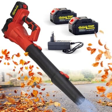 MAKTUL Soplador de Hojas Batería Potente y Ligero, Motor 6 Velocidades 28.000 RPM 241 Km/h, 2 Baterías 4000mAh 20V 450W, Sopladora de Aire Jardín Alta Potencia, Bufador Eléctrico Inalámbrico sin Cable