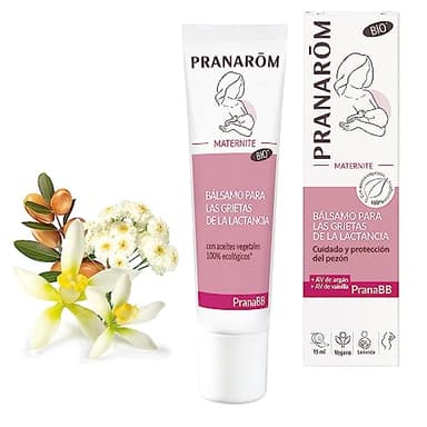 PRANAROM PranaBB - Bálsamo Lactancia Bio para Grietas y Pezones Agrietados - Crema Calmante Natural para Mamás - 15ml