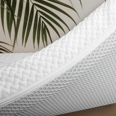 Cubrecolchon Topper 100% Viscoelastico | 135 x 180cm | Grosor 8CM | Fabricado en España | Libera Presion Cervical y Lumbar | Tratamiento Bambu | Anti-alergenico | Transpirable