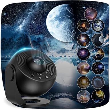 Macchiatto Actualizar Planetario Proyector Pro, Proyector Estrellas Galaxias Dormitorio con 13 Discos Planetarios, Luz Nocturna,Función de Tiempo, Enfoque y ángulo Ajustables