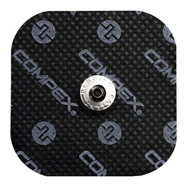 Compex I 4 electrodos Negros 5x5 cm para electroestimuladores I Compatible con electroestimuladores Cable e inalámbricos