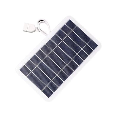 Panel Solar Portátil Flexible 5W con Puerto USB, Cargador Solar para Teléfono, Powerbank, Exterior - Resistente al Agua IP65, Ideal para Senderismo, Camping, Kit de Emergencia