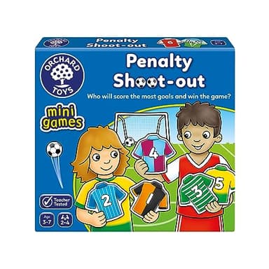 Orchard Toys Penalty Shoot out Mini Games, Travel Games for Kids to Learn Matching Pairs, Maths, Educational Game for Addition, Subtraction, Football Game, Football Gift for Boys, Girls, Age 3+
