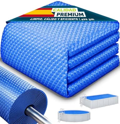 tillvex® Lona Solar para Piscina de 400 µm, Rectangular, 800 x 400 cm, lámina Solar térmica, se Puede Cortar, Cubierta Solar, Cubierta Solar para Piscina para Calentar el Agua