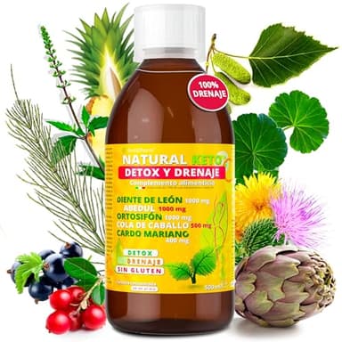 Quemagrasas potente para adelgazar y Diureticos retencion de liquidos | Detox adelgazante potente | Adelgazar rapido y efectivo mujer y hombre | Adelgazante potente muy rapido NATURALKETO 500ml