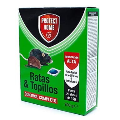 PROTECT HOME atrayente de Ratas y topillos en Pasta, Control Completo. Indicado para Interiores y Exteriores