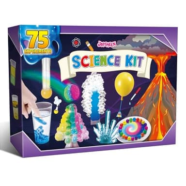 JOPSHEEN Kit de Ciencia de 75 experimentos para niños, proyectos científicos Stem Juguetes para niños y niñas, DIY Erupcion Volcán, Regalo para Niños y Niñas, Regalos educativos de Aprendizaje