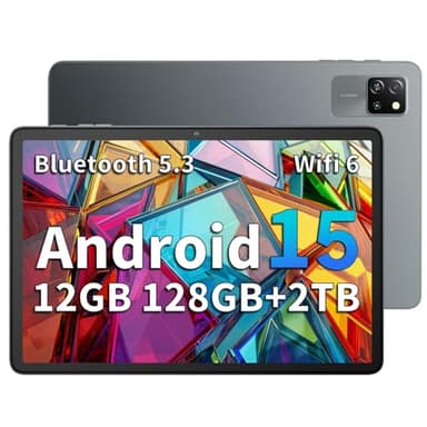 Blackview Tablet Android 15 Tab 60 WiFi 10 Pulgadas, PC Tableta, 12GB RAM + 128GB ROM/2TB TF, WiFi 6 Widevine L1, PC Mode 5100 mAh Batería Tablets Gaming Dual Cámara 8MP+5MP/WPS Suite/HD IPS