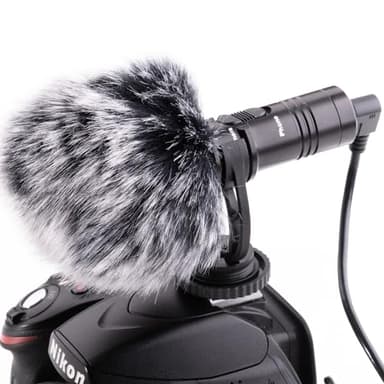 Nicama SGM8S 3.5 mm Micrófono de Condensador Cardioide con Parabrisas para Cámara Canon EOS Nikon Sony
