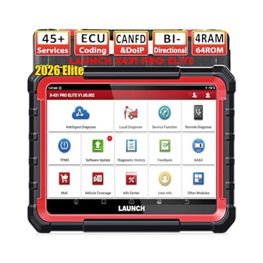 LAUNCH X431 Pro Elite obd2 Diagnosis Coche multimarca, Bidireccional Maquina Diagnosis Coche, Codificación ECU Online,Sistema Completo Diagnosis 45+ Reajuste,CANFD DOIP,FCA, 2 Años de Actualización