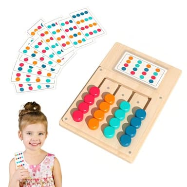 Foonary Juego de Memoria para Personas con Demencia, Entrenamiento de Habilidades Motoras, Empleo para Personas Mayores de Madera, Juego de Memoria de Color con 12 Tarjetas