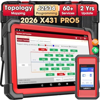 LAUNCH X431 Pro 5 Escáner Bidireccional Herramienta Programación J2534 con más de 50 Funciones Codificación de ECU Pruebas Activas Multimarca Español, Windows XP