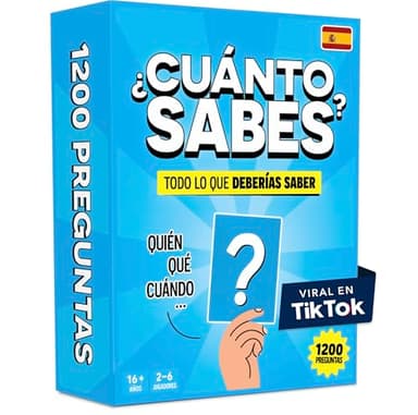 ¿Cuánto sabes? - Juegos de mesa adulto con 1200 Preguntas - Divertido Juego Mesa - Juegos de cartas de Trivial para Familia con Adolescentes y Adultos - Regalo Chico - Juego de Fiesta - En Español
