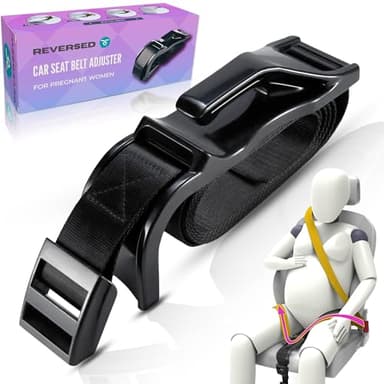 REVERSED® Cinturón Embarazada Coche Homologado - Cómodo y Seguro - Viaja con Tranquilidad, Protegiendo a la Mamá y al Bebé (Negro)