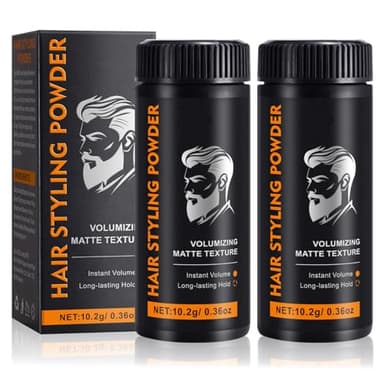 2PCS Polvos Texturizantes Pelo Hombre, Polvo Pelo Hombre, Polvo Voluminizador para el, Hair Styling Powder, Fácil de Aplicar, Fijación Duradera, Acabado Mate