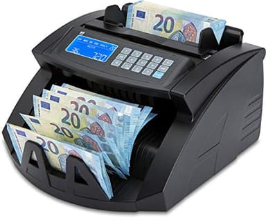 ZZap NC20i Contadora de billetes y detector de falsificaciones - Cuenta 1.000 billetes por minuto, recuento por lotes, detección de falsificaciones en 5 niveles y mucho más!